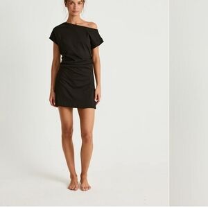 Black Off-Shoulder - Adelaide Mini Dress - AUD10 - Charcoal